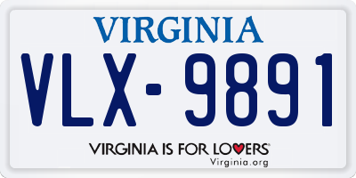 VA license plate VLX9891