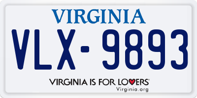 VA license plate VLX9893