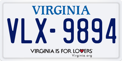 VA license plate VLX9894