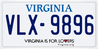 VA license plate VLX9896