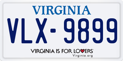 VA license plate VLX9899