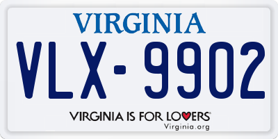 VA license plate VLX9902