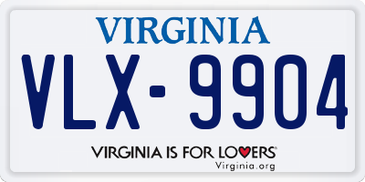 VA license plate VLX9904