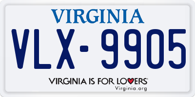 VA license plate VLX9905