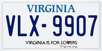 VA license plate VLX9907