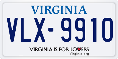 VA license plate VLX9910