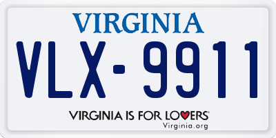 VA license plate VLX9911