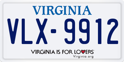 VA license plate VLX9912