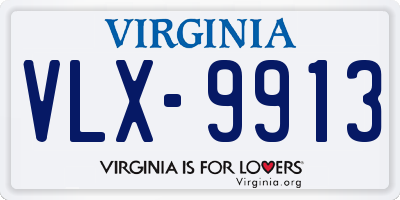 VA license plate VLX9913