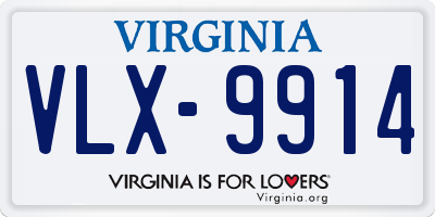 VA license plate VLX9914