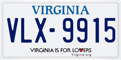 VA license plate VLX9915