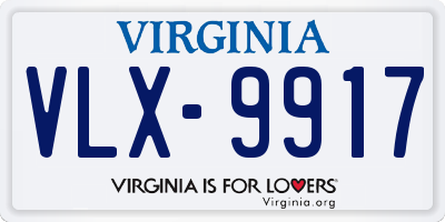 VA license plate VLX9917