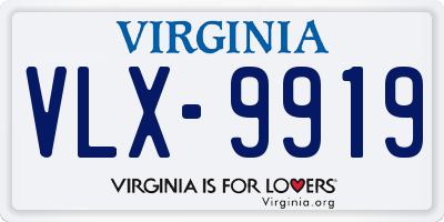 VA license plate VLX9919