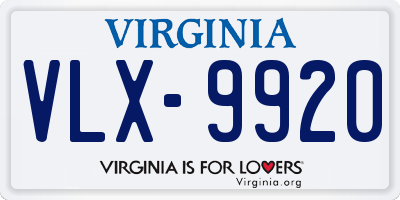 VA license plate VLX9920