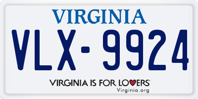 VA license plate VLX9924