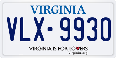 VA license plate VLX9930