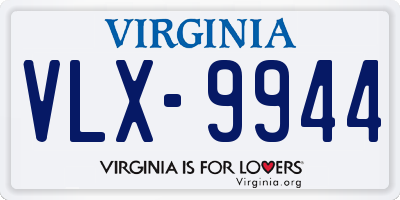 VA license plate VLX9944