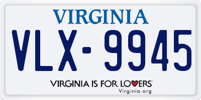 VA license plate VLX9945