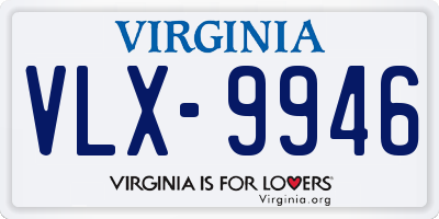 VA license plate VLX9946