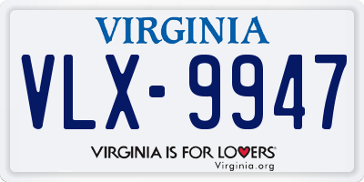 VA license plate VLX9947