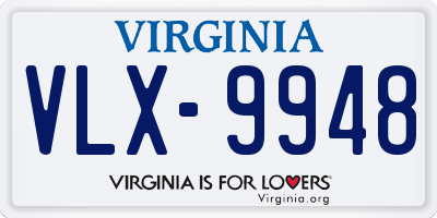 VA license plate VLX9948