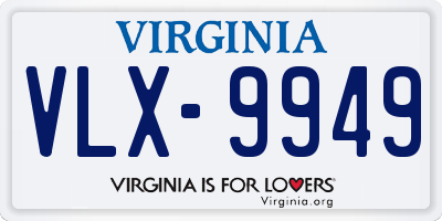 VA license plate VLX9949