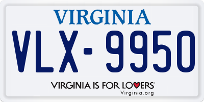 VA license plate VLX9950