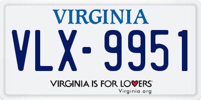 VA license plate VLX9951