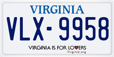 VA license plate VLX9958