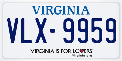 VA license plate VLX9959