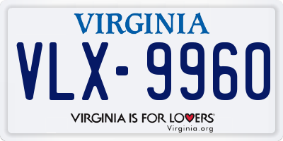 VA license plate VLX9960