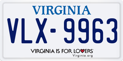 VA license plate VLX9963