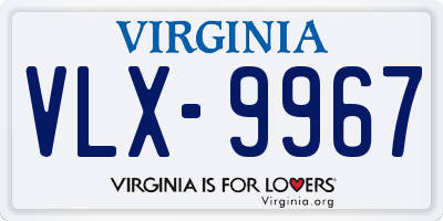 VA license plate VLX9967