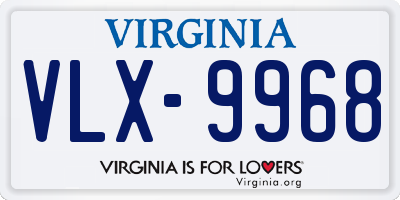 VA license plate VLX9968