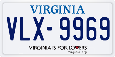 VA license plate VLX9969