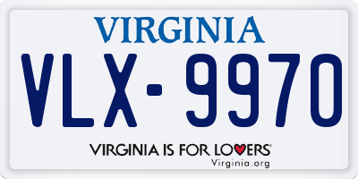 VA license plate VLX9970