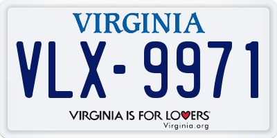 VA license plate VLX9971