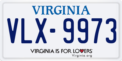 VA license plate VLX9973