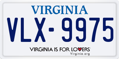 VA license plate VLX9975