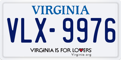 VA license plate VLX9976