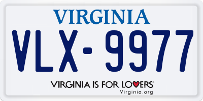 VA license plate VLX9977