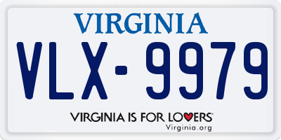 VA license plate VLX9979