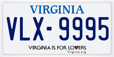 VA license plate VLX9995