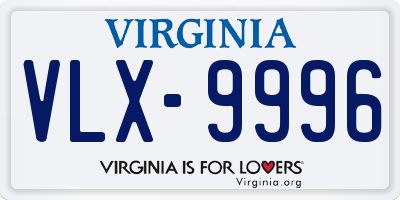 VA license plate VLX9996