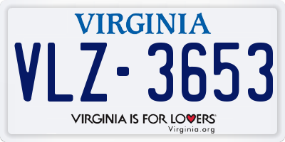 VA license plate VLZ3653