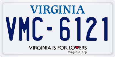 VA license plate VMC6121