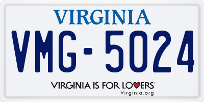 VA license plate VMG5024