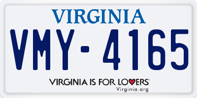 VA license plate VMY4165