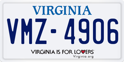 VA license plate VMZ4906