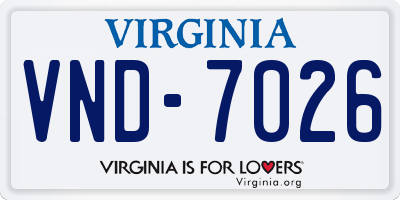 VA license plate VND7026